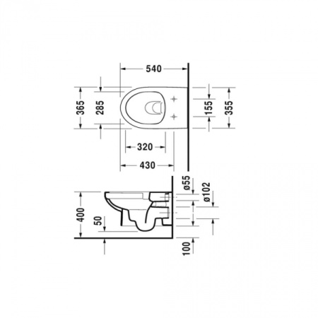 Унитаз подвесной Duravit Durastyle Basic Rimless 45620900A1