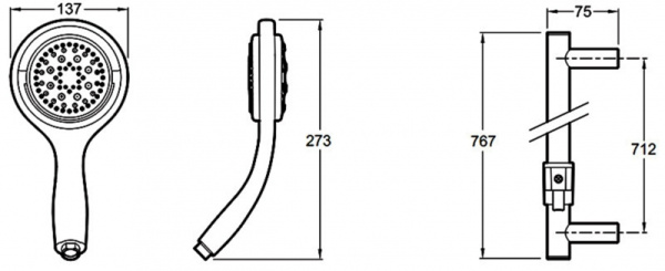 Душевой гарнитур Jacob Delafon Flipside E15865-CP Душевой гарнитур Jacob Delafon Flipside E15865-CP