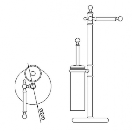 Напольная стойка с ершиком и бумагодержателем Huber 4044.01H.CR