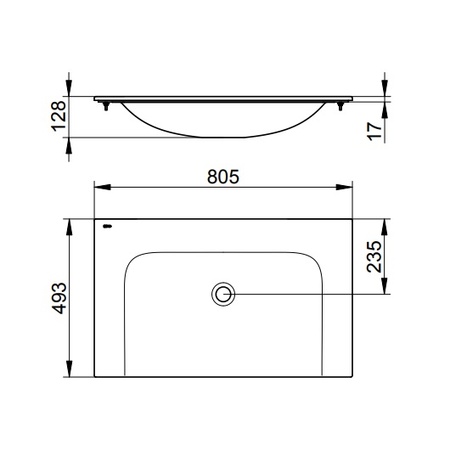 Раковина Keuco (Plan) керамика, 805х493 мм 32960 318000