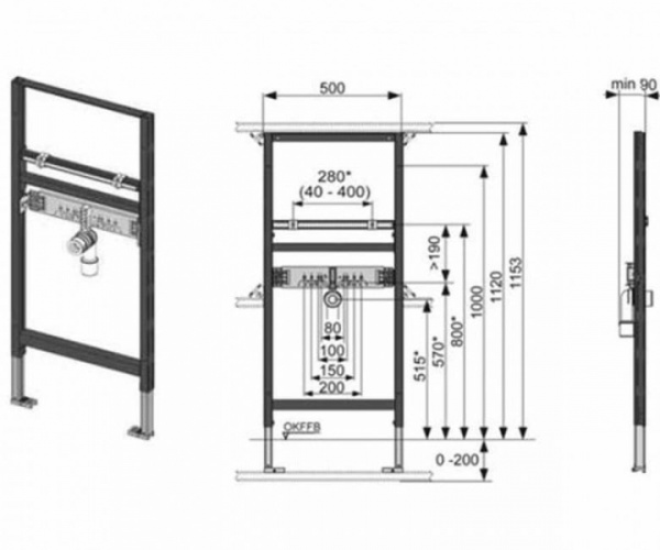 Инсталляция для раковины TECE 9310000