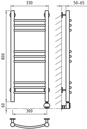 Электрический полотенцесушитель ArtofSpace ARTICO EAAO300800GOLDRP