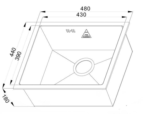 Мойка кухонная ZORG Steel Hammer SH X 4844