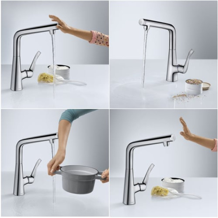 Смеситель для кухни Hansgrohe Metris Select 14883800 нержавеющая сталь