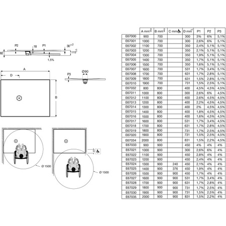 Душевой поддон Jacob Delafon Singulier E67025-NAD
