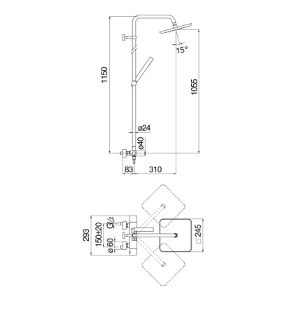 Душевая система Nobili Seven SE124030/30CR