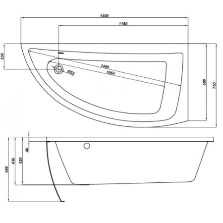 Ванна Cersanit NANO P-WA-NANO*150-L