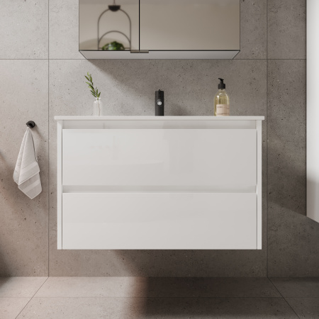 Тумба под раковину Sancos  Libra LB80W белый глянец