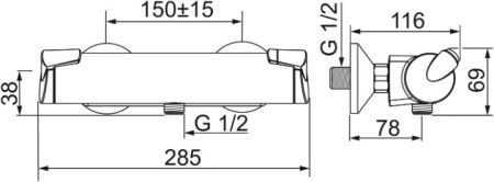 Смеситель термостатический для душа Oras Optima 7160U