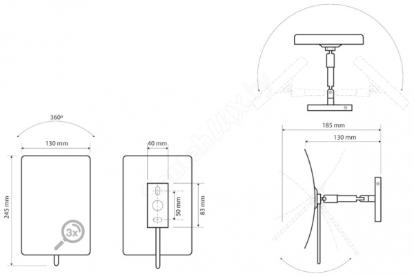 Косметическое зеркало без подсветки Bemeta 116201222