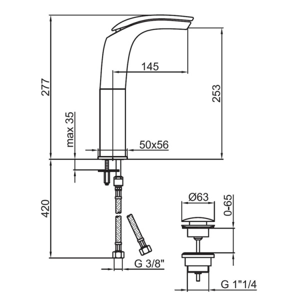 Смеситель для раковины Webert Aria AI832201015, хром Смеситель для раковины Webert Aria AI832201015, хром