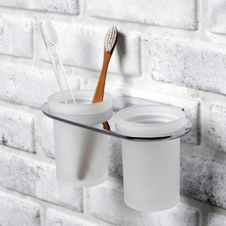 Стакан для зубных щеток двойной WasserKRAFT Kammel K-8328D