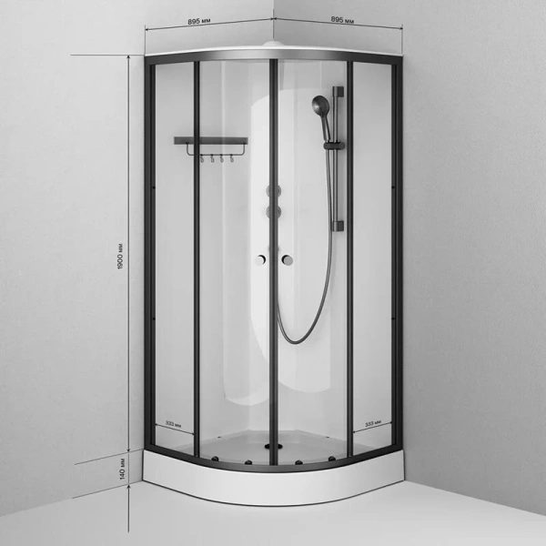 Душевая кабина (90х90) Am.Pm X-Joy W94C-401-090BT черный матовый