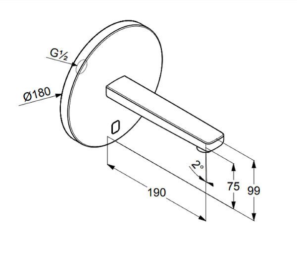 Смеситель для раковины электронный Kludi Zenta 3850305