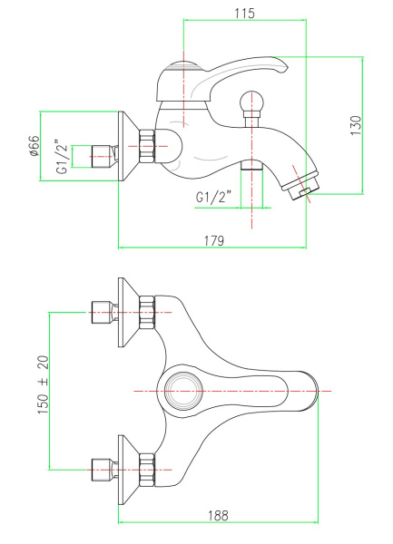 Смеситель для ванны Webert Aurora AU850102060,медь