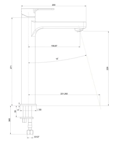 Смеситель для раковины Kerama Marazzi Sonata P4CR205LLZNKM хром