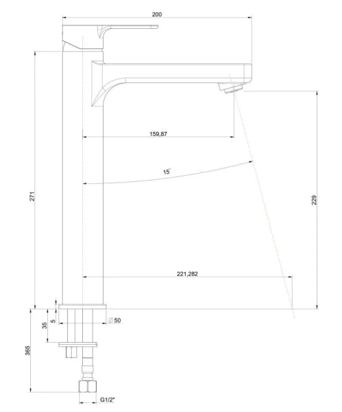 Смеситель для раковины Kerama Marazzi Sonata P4CR205LLZNKM хром