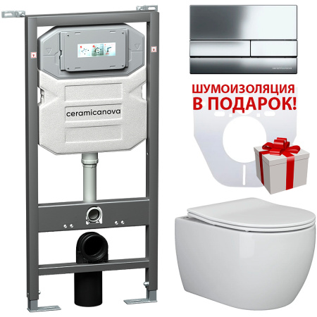 Комплект унитаза с инсталляцией Ceramicanova Play CN3001_1002CH_1000