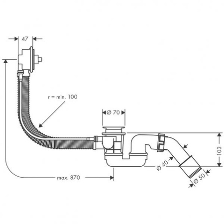 Сифон для ванны Hansgrohe Flexaplus 58141180