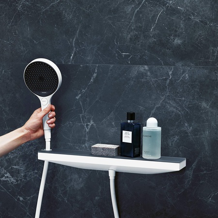 Подключение для душевого шланга с держателем Hansgrohe Rainfinity Porter 500 26858700 белый матовый