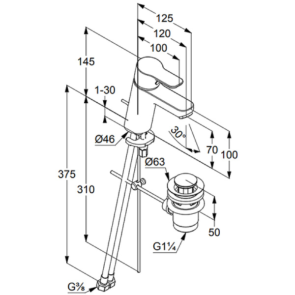 Смеситель для раковины Kludi Pure&Easy 372820565