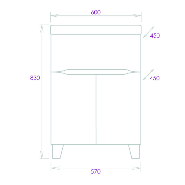 Тумба под раковину напольная Onika Стрим 60 106144