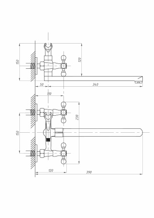 Смеситель для ванны ПСМ-Профсан  СТАНДАРТ-А PSM-159-89