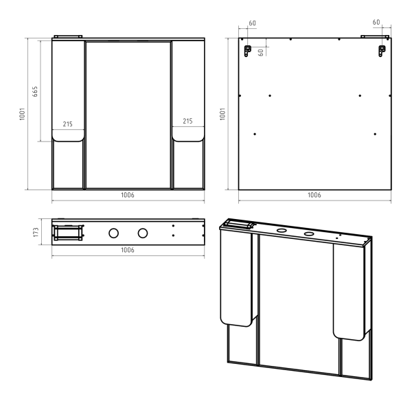 Зеркало-шкаф (101х100) Misty Чегет 105 П-Чег-02105-01Л