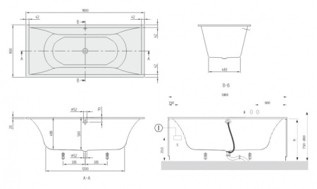 Ванна квариловая Villeroy & Boch La Belle 180х80 (UBQ180LAB2V-01)