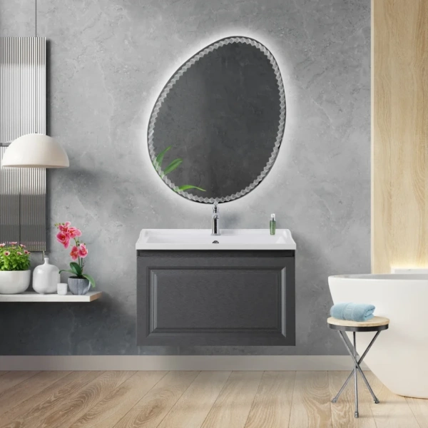 Тумба под раковину Cezares GIUBILEO-N-80-1C-SO-TIT-P титан матовый