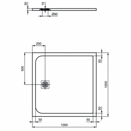 Душевой поддон (100х100) Ideal Standard ULTRAFLAT S K8216FR