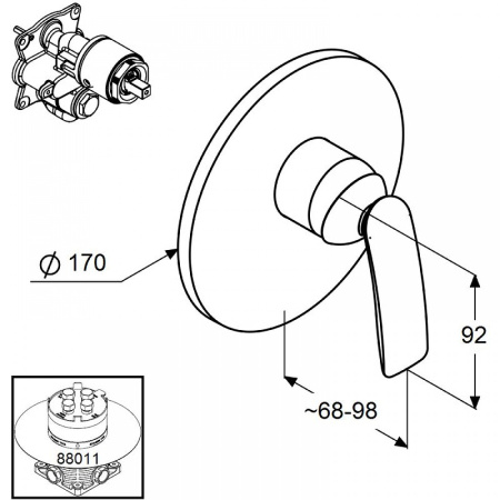 Встраиваемый смеситель для душа Kludi Balance 526550575