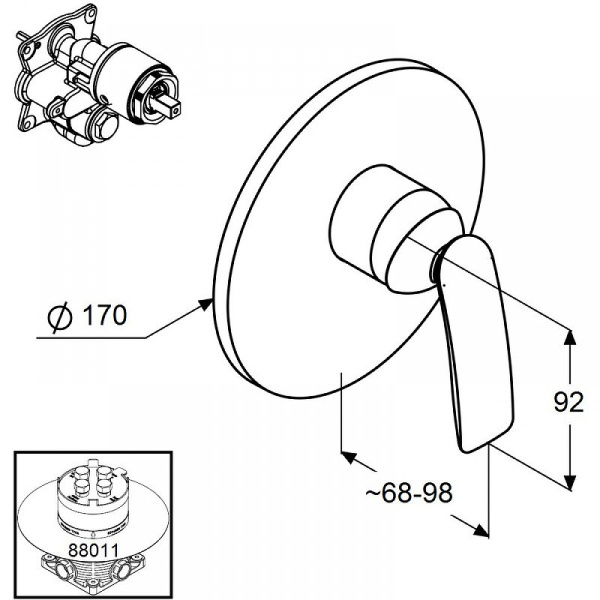 Встраиваемый смеситель для душа Kludi Balance 526550575 Встраиваемый смеситель для душа Kludi Balance 526550575