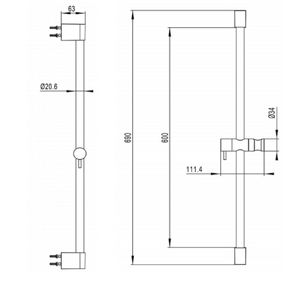 Душевая штанга Villeroy & Boch Embrace TVS1086001161 Душевая штанга Villeroy & Boch Embrace TVS1086001161