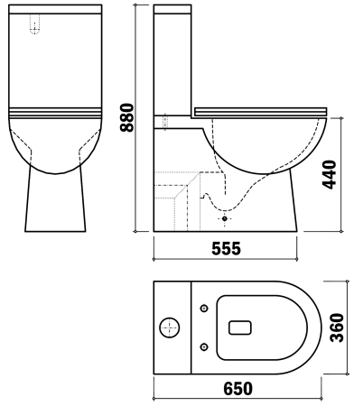 Унитаз-компакт безободковый с сиденьем микролифт Teka Inca 700200200