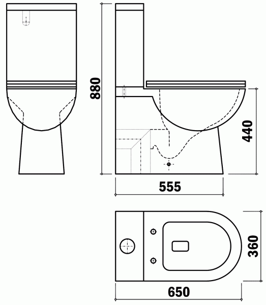 Унитаз-компакт безободковый с сиденьем микролифт Teka Inca 700200200