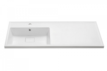 Раковина Aquaton Лайн 1A72863KLF01L, 120 см, литьевой мрамор, левая, белая