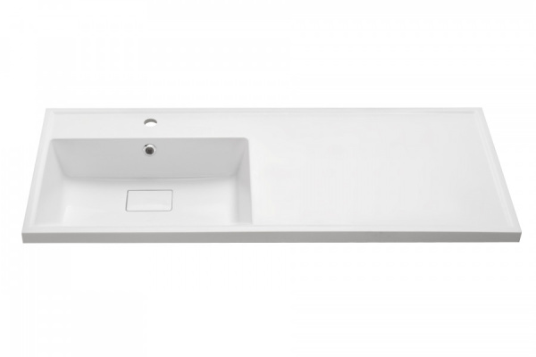 Раковина Aquaton Лайн 1A72863KLF01L, 120 см, литьевой мрамор, левая, белая