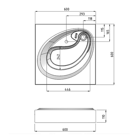 Раковина на стиральную машину (60х60) Grossman Alvaro 1606001 белый