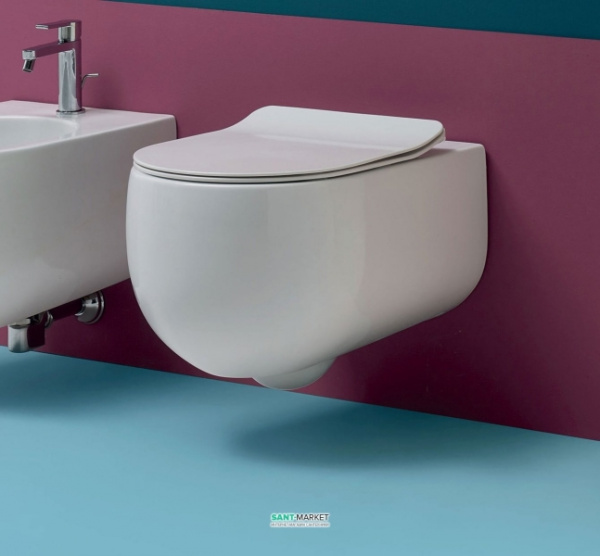 Унитаз подвесной с сидением softclose Kerasan Flo Norim 311101