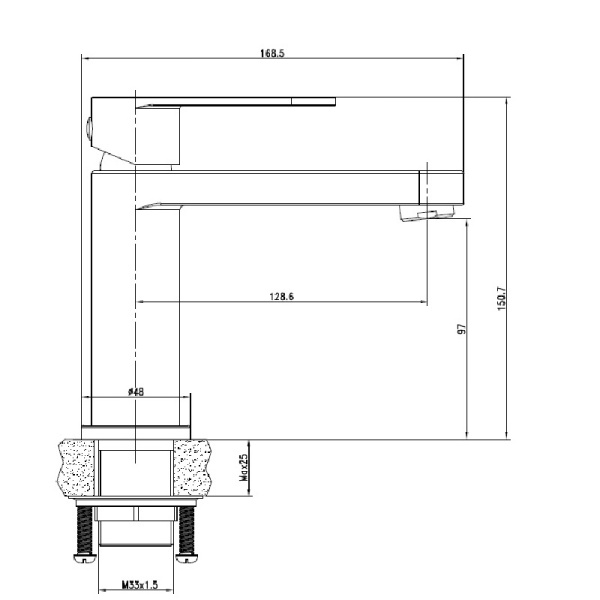 Смеситель для раковины Cersanit ELIO 63044