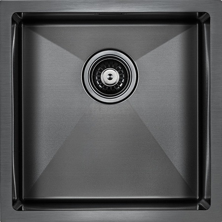 Кухонная мойка Paulmark Aller PM904444-GM вороненая сталь