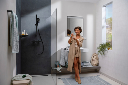 Держатель банных полотенец Hansgrohe AddStoris 41747670 черный матовый