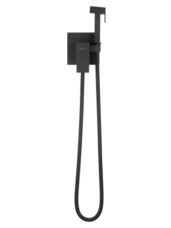 Смеситель с гигиеническим душем встраиваемый WONZON & WOGHAND CUBE, черный матовый WW-88829016-MB
