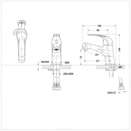 Смеситель для раковины Bravat Fit F1135188CP-RUS