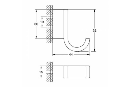 Крючок для банного халата GROHE Selection 41039 AL0 (41039AL0)  темный графит матовый