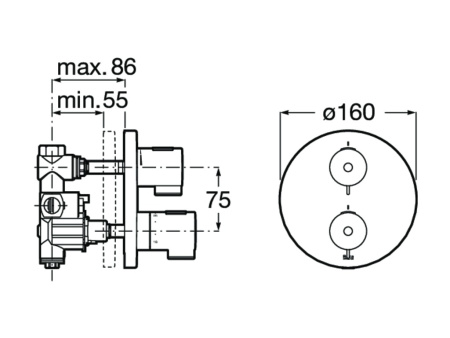 Смеситель для душа термостатический Roca T-500 5A2M18C00