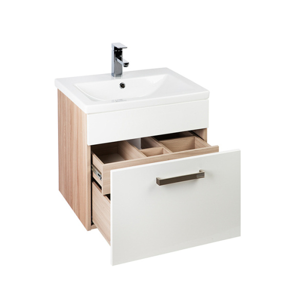 Тумба с умывальником, IDDIS Mirro MIR50W0i95K, белый/дерево