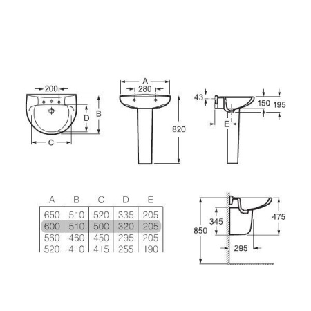 Раковина подвесная (60x51) Roca Victoria  327392000