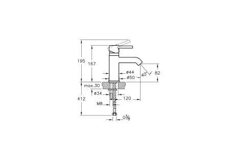 Смеситель для раковины VITRA Minimax S A41984EXP